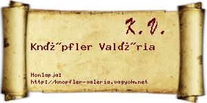 Knöpfler Valéria névjegykártya